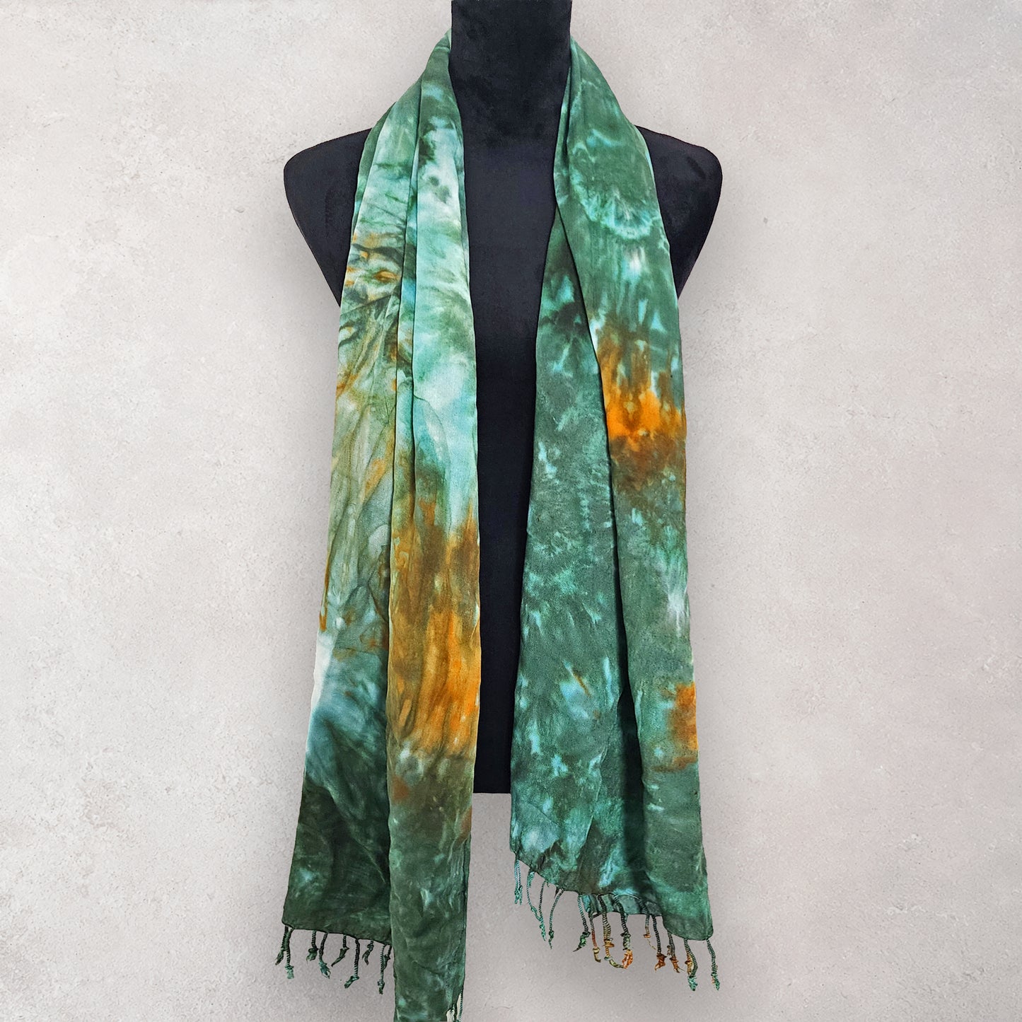 Forest Ember Tie Dye Boho Scarf