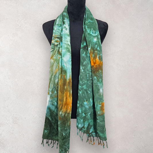 Forest Ember Tie Dye Boho Scarf