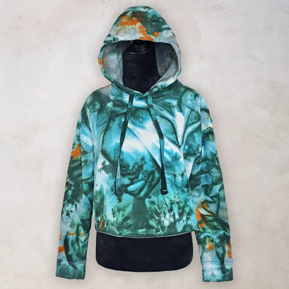 Forest Ember Tie Dye Fleece Cropped Hoodie