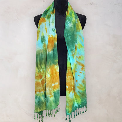 Forest Ember Tie Dye Boho Scarf