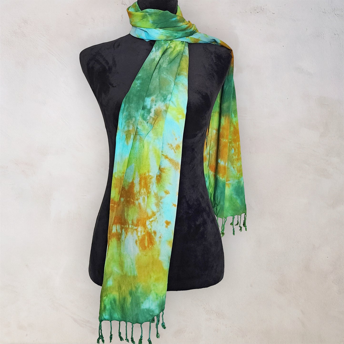 Forest Ember Tie Dye Boho Scarf