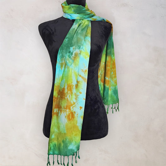 Forest Ember Tie Dye Boho Scarf