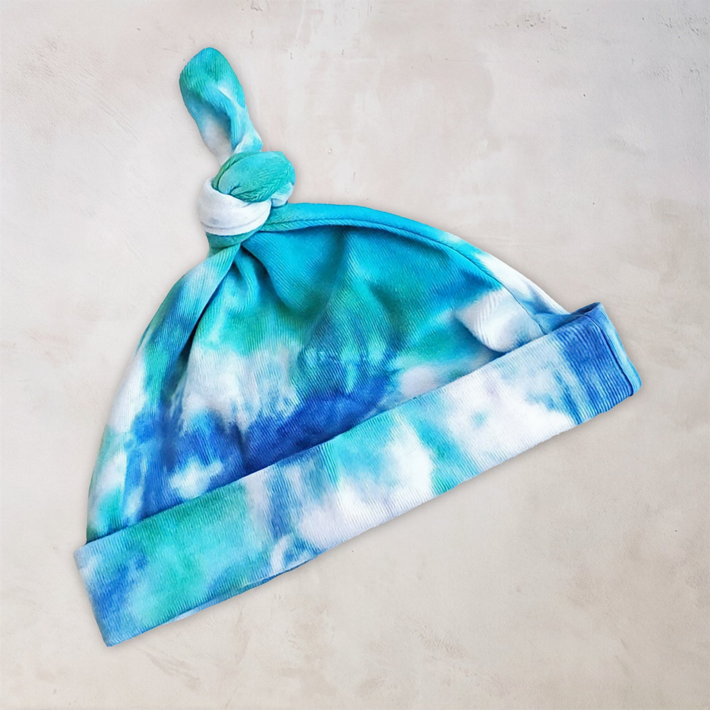 Lake Blue Tie Dye Organic Baby Hat