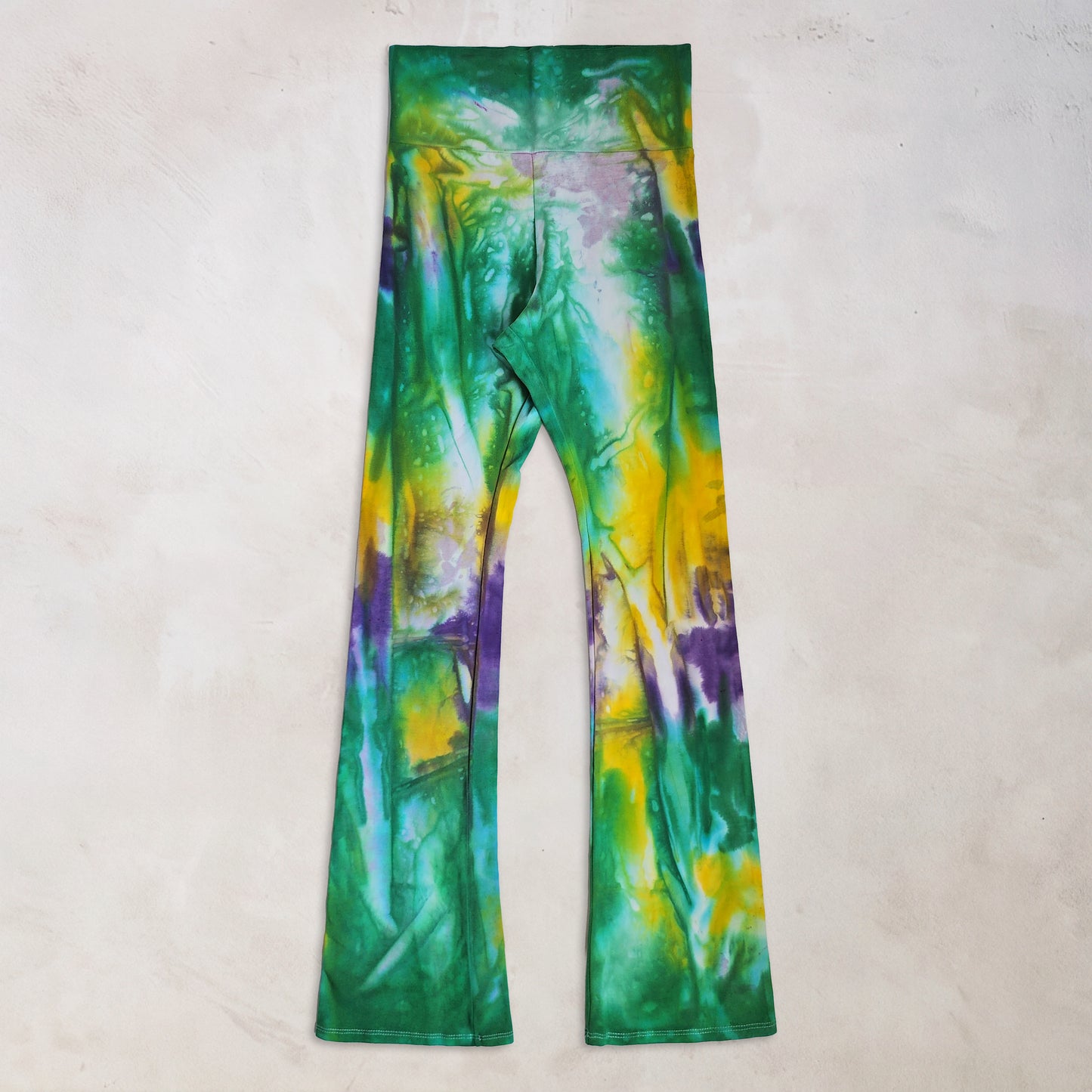 Mardi Gras Tie Dye Flare Leggings