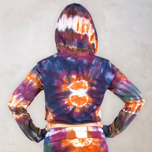 Meteorite Tie Dye Cropped Hoodie