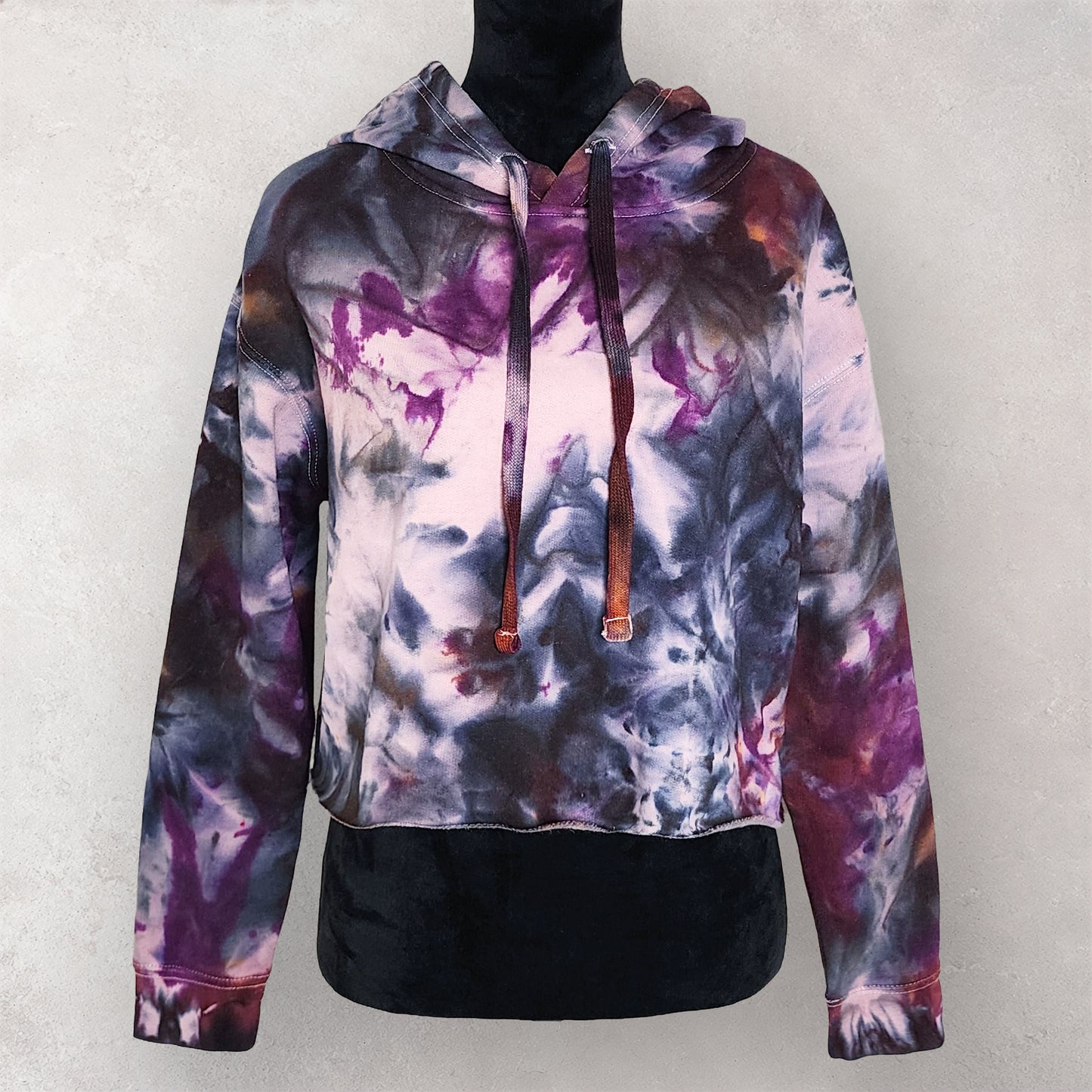 Midnight Orchid Tie Dye Fleece Cropped Hoodie