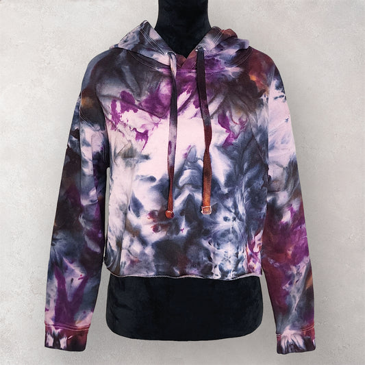 Midnight Orchid Tie Dye Fleece Cropped Hoodie