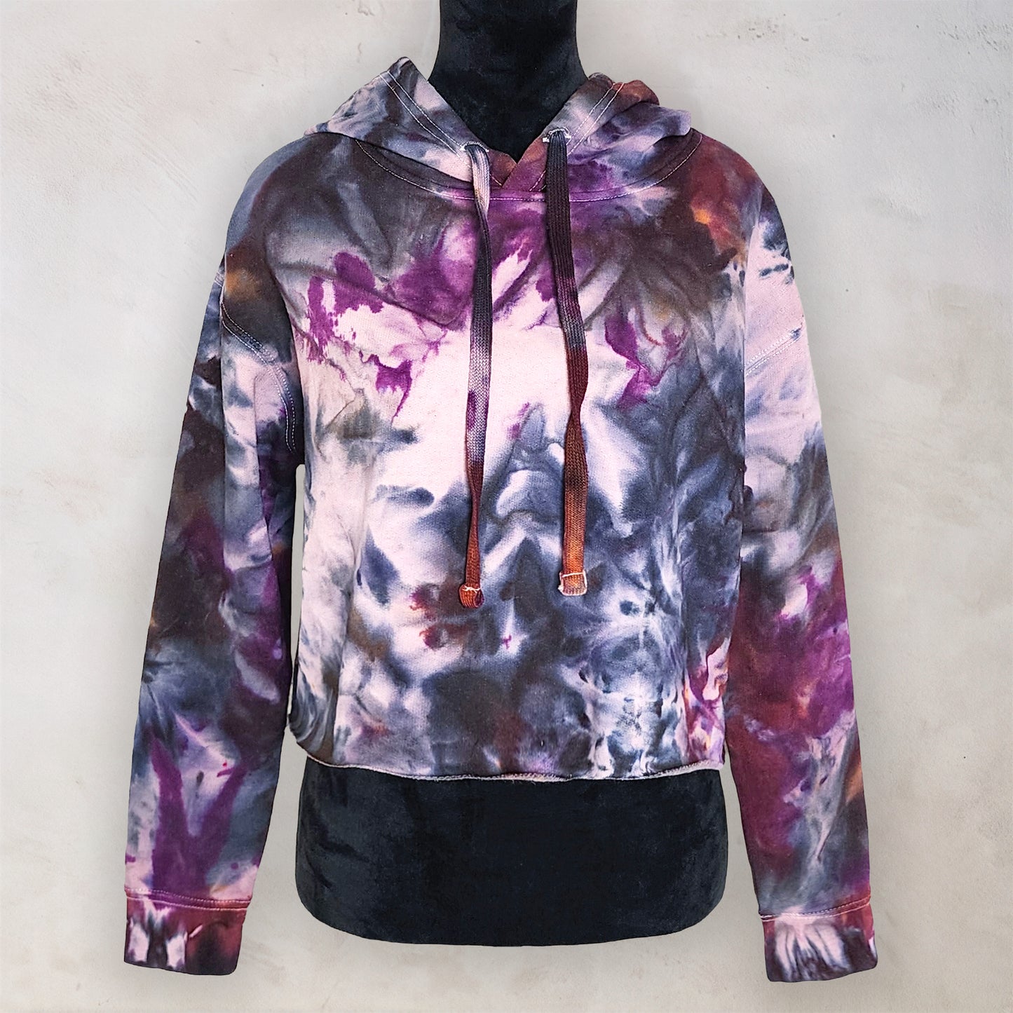 Midnight Orchid Tie Dye Fleece Cropped Hoodie