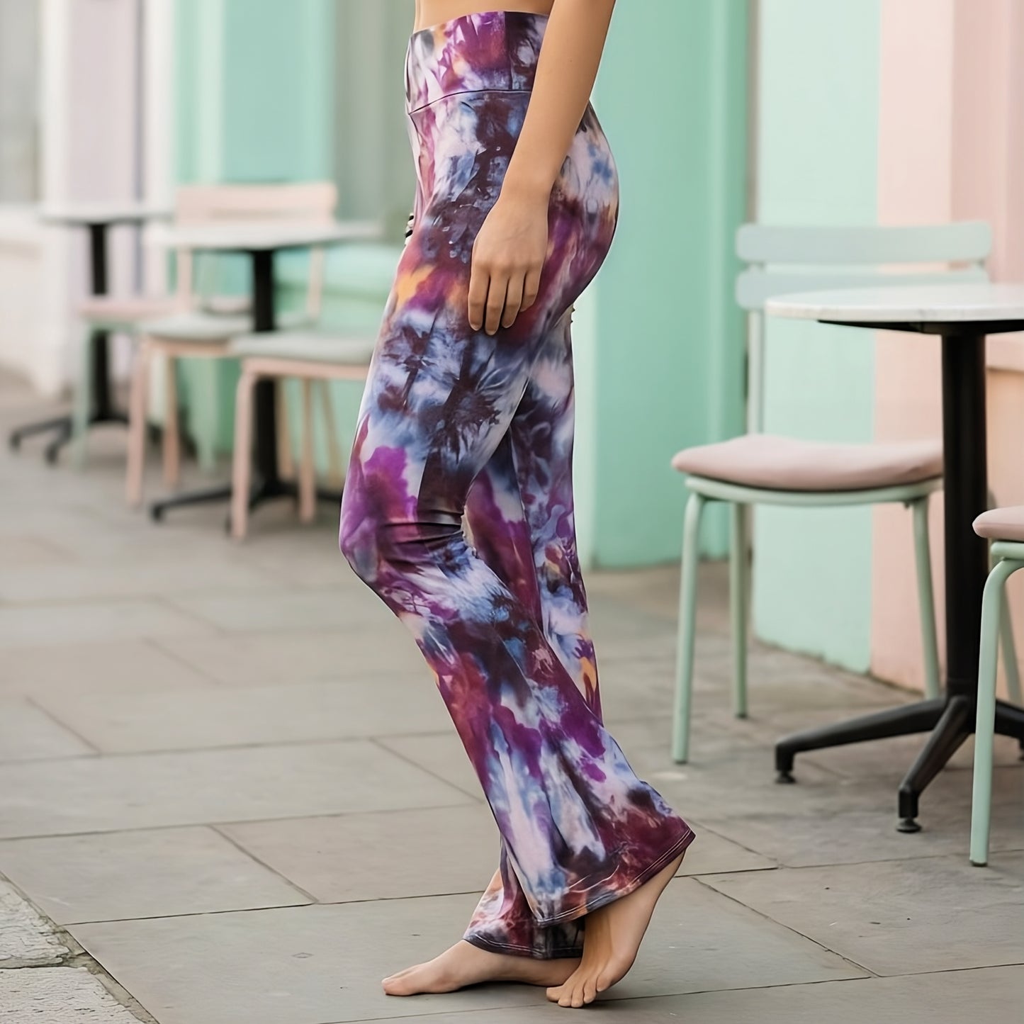 Midnight Orchid Tie Dye Flare Leggings