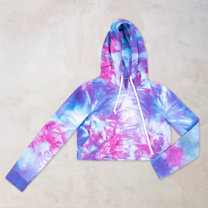Pearl Essence Tie Dye Cropped Hoodie