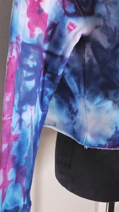 Third Eye Tie Dye Fleece Cropped Hoodie