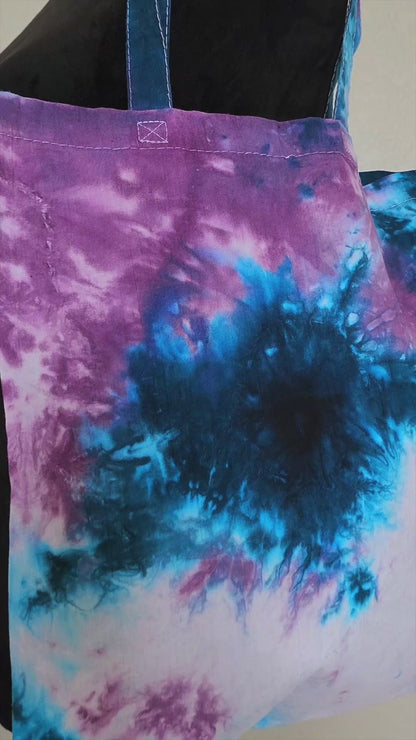 Celestial Spark Tie Dye Cotton Tote Bag
