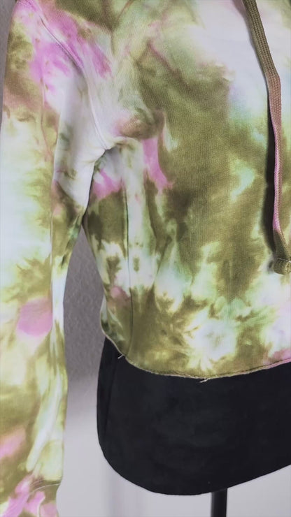 Wicked Grove Tie Dye Fleece Cropped Hoodie
