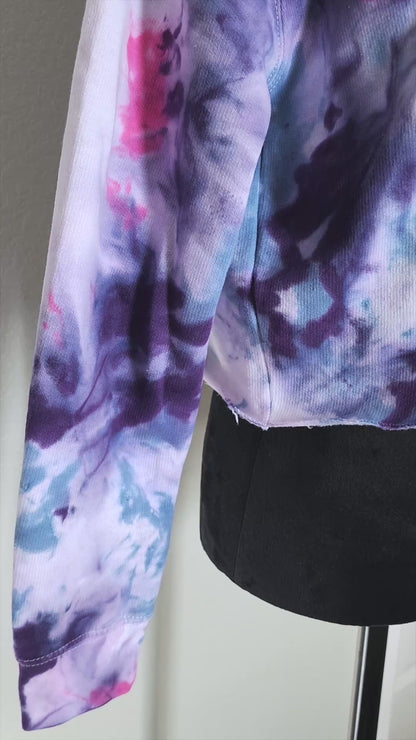 Quiet Solstice Tie Dye Fleece Cropped Hoodie