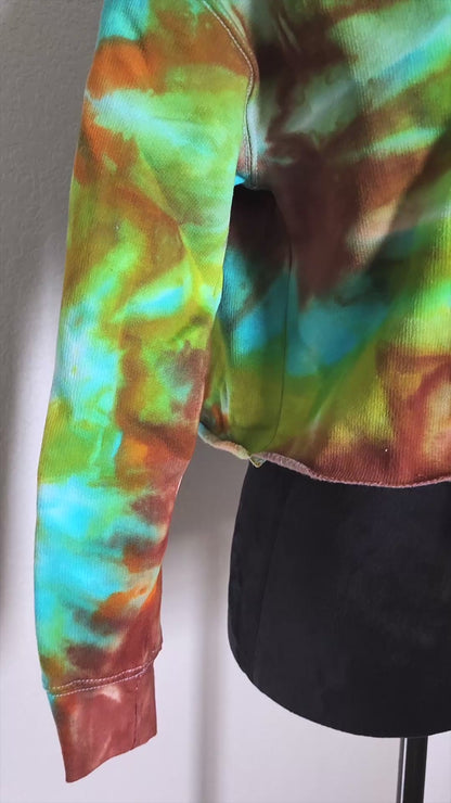 Vortex Echo Tie Dye Fleece Cropped Hoodie