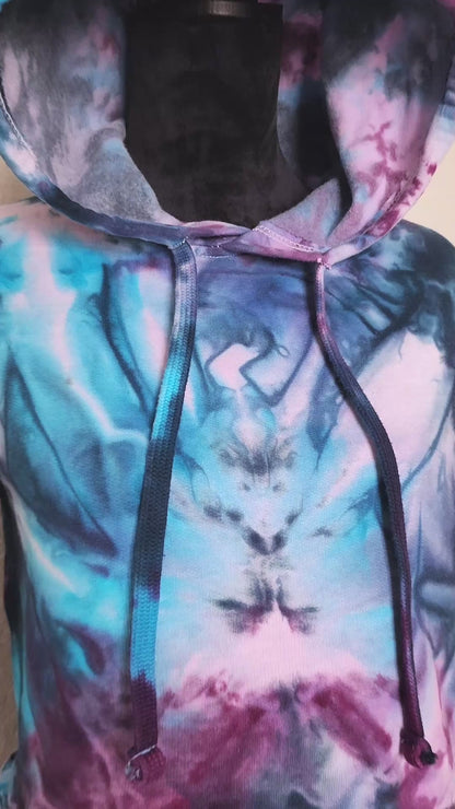 Celestial Spark Tie Dye Fleece Cropped Hoodie