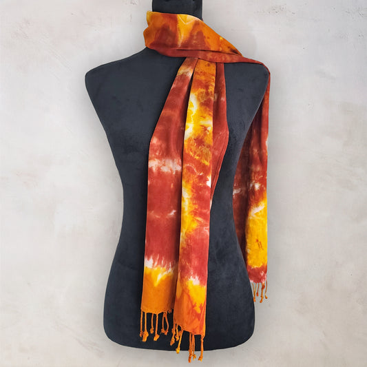 Pumpkin Spice Tie Dye Boho Scarf