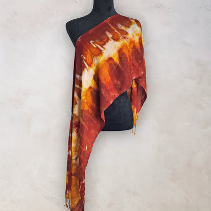 Pumpkin Spice Tie Dye Boho Scarf