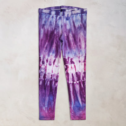 Purple Lilac Tie Dye Cotton Leggings