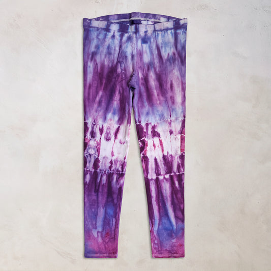 Purple Lilac Tie Dye Cotton Leggings