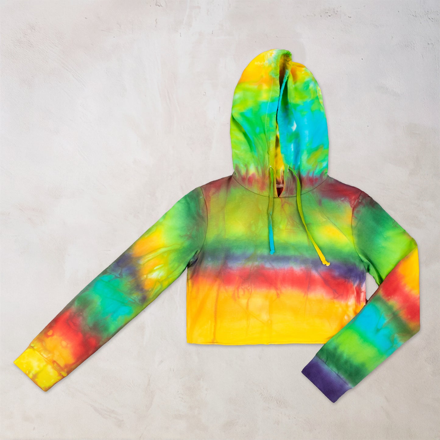 Rainbow Quartz Tie Dye Cropped Hoodie