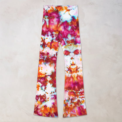 Rose Sunset Ice Dye Flare Leggings