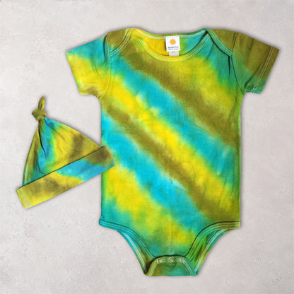Sequana Organic Tie Dye Baby Bodysuit + Hat