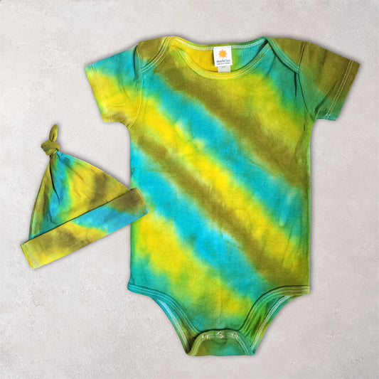 Sequana Organic Tie Dye Baby Bodysuit + Hat