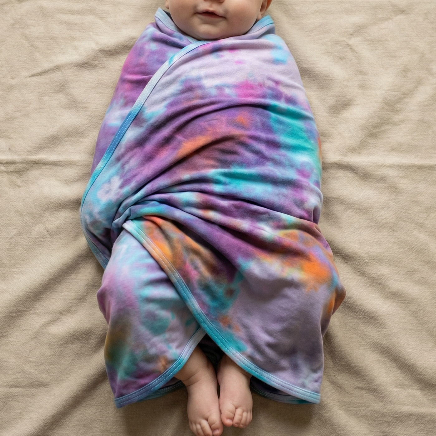 Solar Tide Tie Dye Organic Baby Blanket