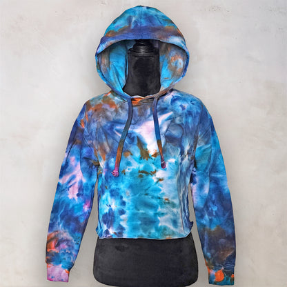 Solar Tide Tie Dye Fleece Cropped Hoodie