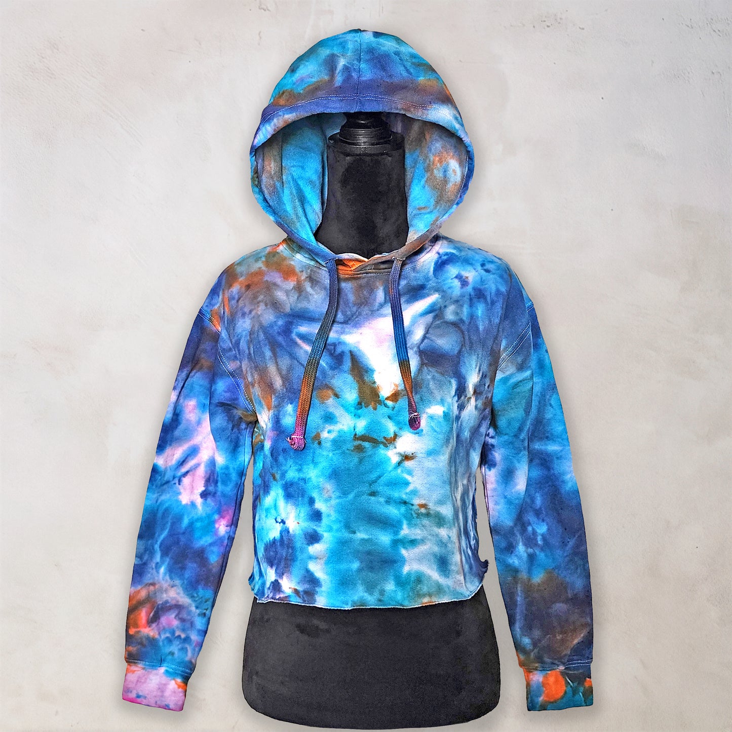 Solar Tide Tie Dye Fleece Cropped Hoodie