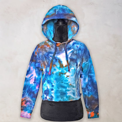 Solar Tide Tie Dye Fleece Cropped Hoodie