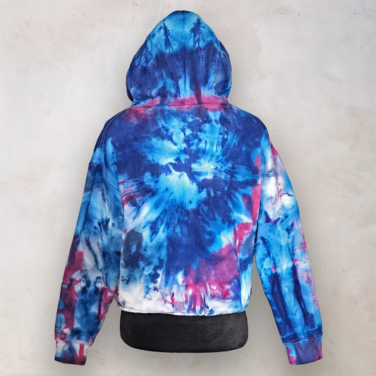 Third Eye Tie Dye Fleece Cropped Hoodie