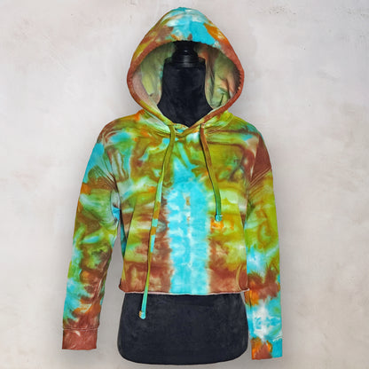 Vortex Echo Tie Dye Fleece Cropped Hoodie