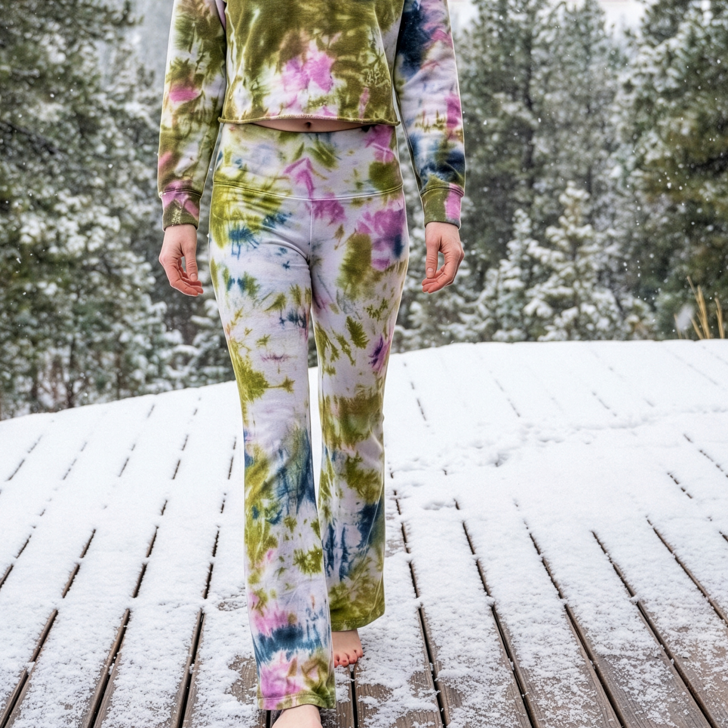 Wicked Grove Tie Dye Flare Leggings