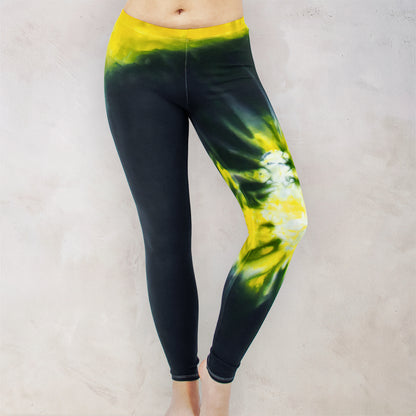 Yellow Chakra Tie Dye Cotton Leggings
