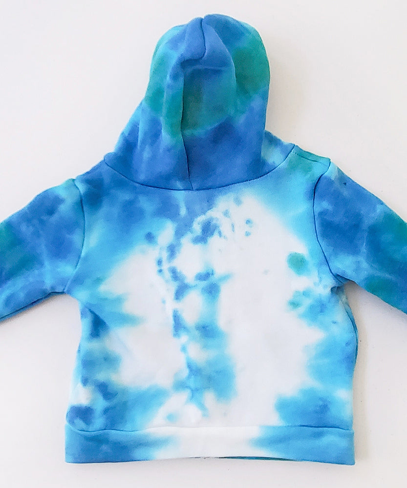 Blue and teal tie dye baby jacket.