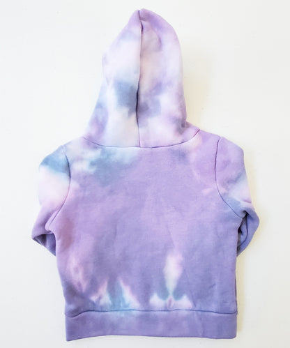 Purple and blue tie dye baby jacket.