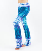 Blue + teal tie dye yoga pants by Akasha Sun.