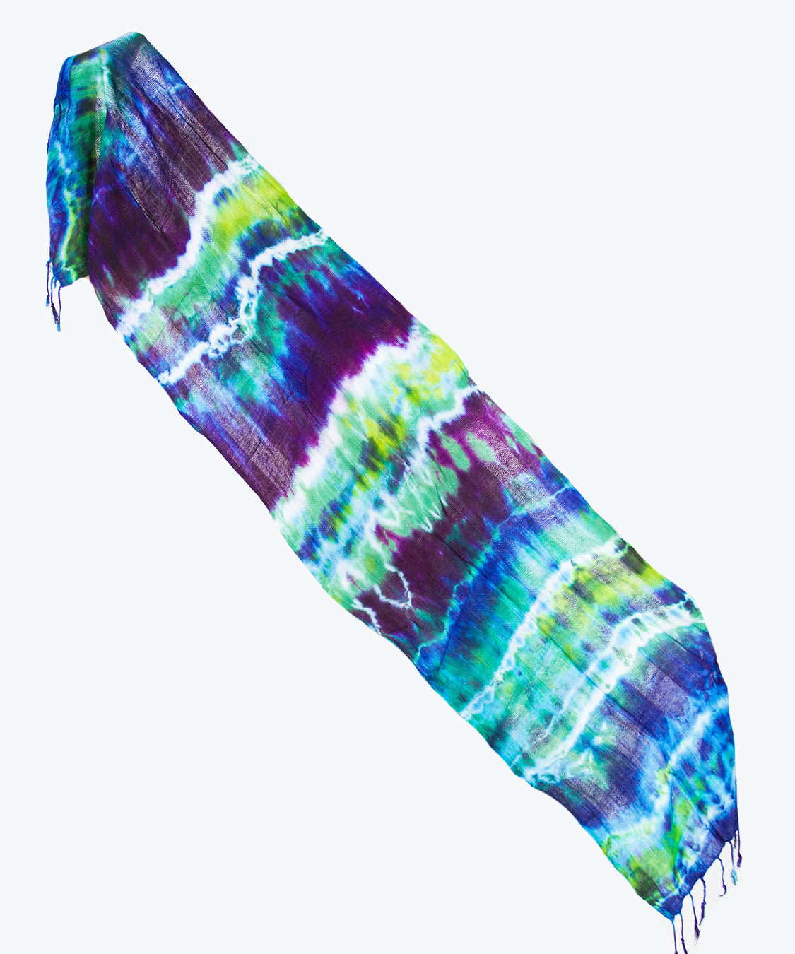 Blue + green tie dye scarf by Akasha Sun