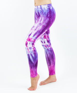 
                
                    Load image into Gallery viewer, Purple tie dye yoga leggings by Akasha Sun.
                
            