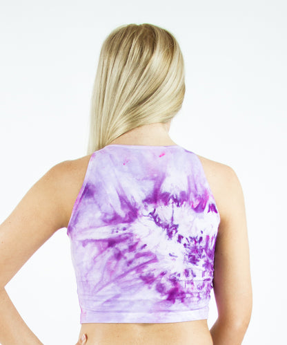 Pink tie dye cotton crop top by Akasha Sun.