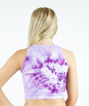 
                
                    Load image into Gallery viewer, Pink tie dye cotton crop top by Akasha Sun.
                
            