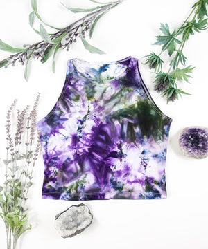 
                
                    Load image into Gallery viewer, Amethyst Ice Dye Crop Top by Akasha Sun.
                
            