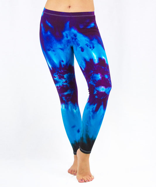 Tie Dye Blue Leggings by Akasha Sun in Size Medium