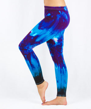 Tie Dye Blue Leggings by Akasha Sun in Size Medium
