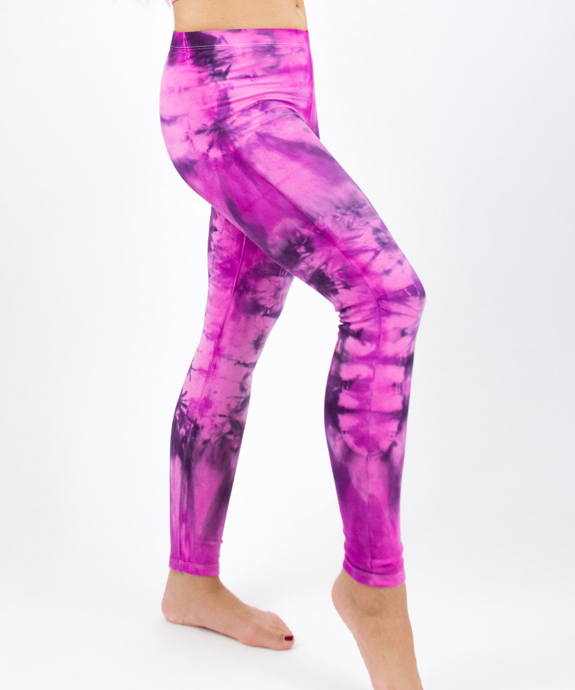 Pink tie dye leggings by Akasha Sun.