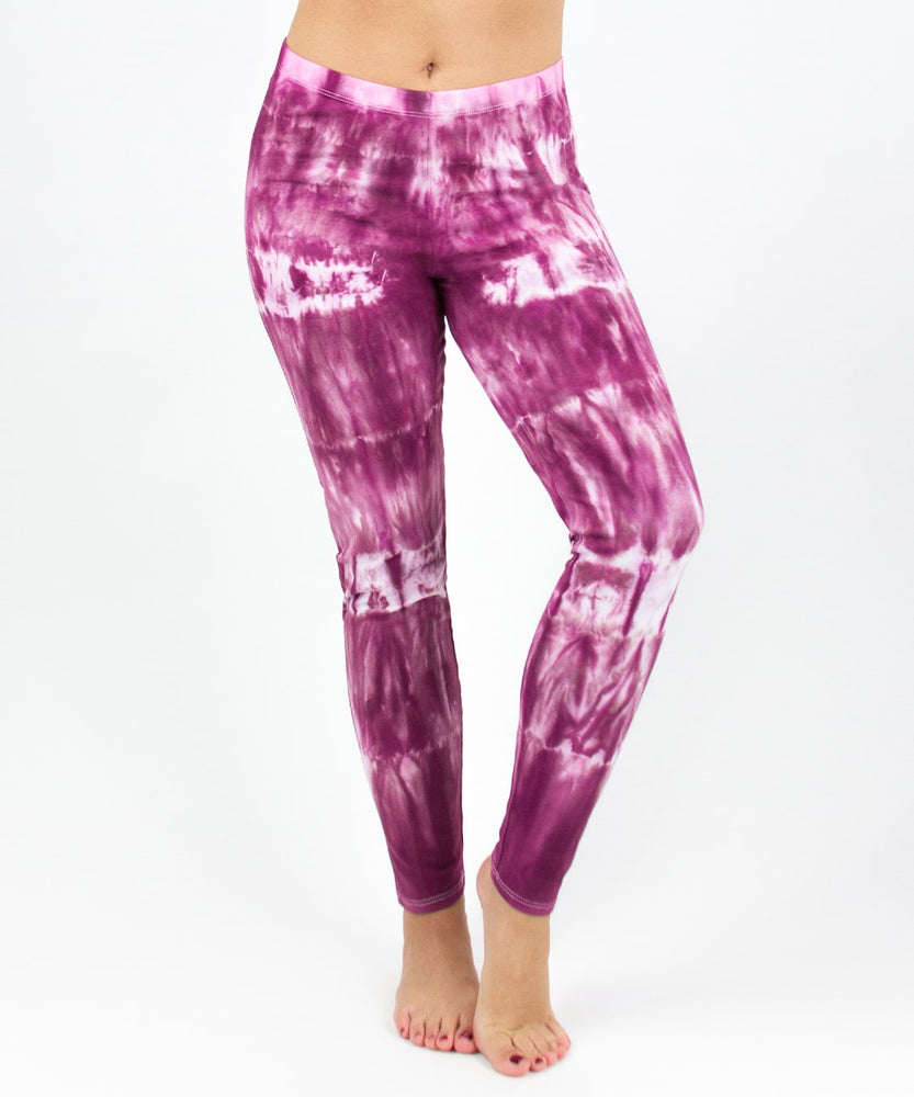 Pink tie dye yoga leggings by Akasha Sun.