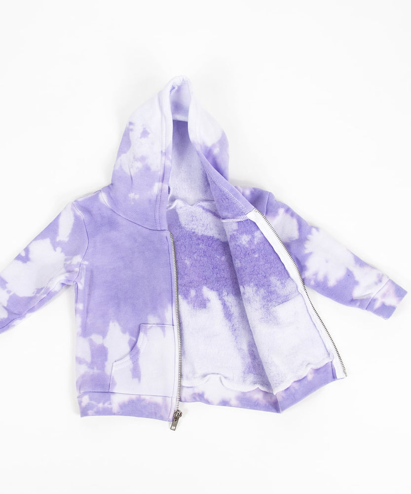 Lavender and white tie dye baby jacket.
