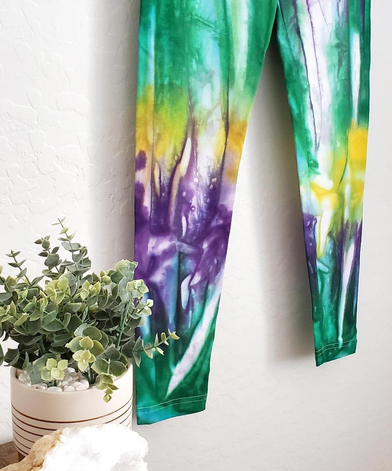 Mardi Gras tie dye leggings. 